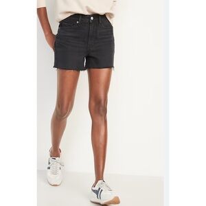 Old Navy High Rise O.G. Straight black denim shorts. Size: 8